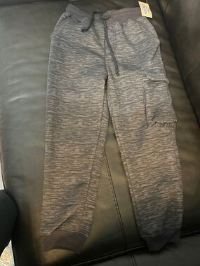 Kids Gray Marled Cargo Jogger Romper - Unbranded